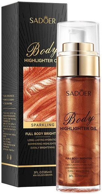 Шимер для тіла Sadoer Body Highlighter Oil №04 reddish brown 85 мл (6976504681349)