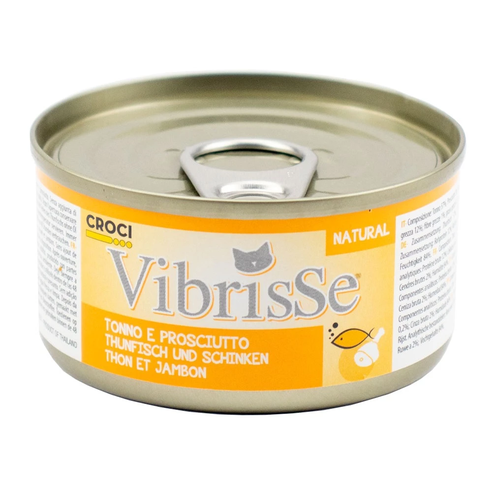 Корм вологий для дорослих котів Vibrisse тунець з курячими шинами, 70 г (A1018768)