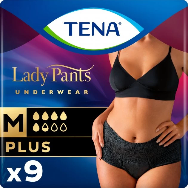 Урологічні труси Tena Lady Pants Plus для жінок Medium Black, 9 шт.