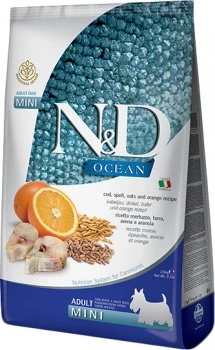 Корм сухий для собак малих порід Farmina N&D Ocean Low Grain Adult Mini низькозерновий з тріскою та апельсином, 2.5 кг (160733)