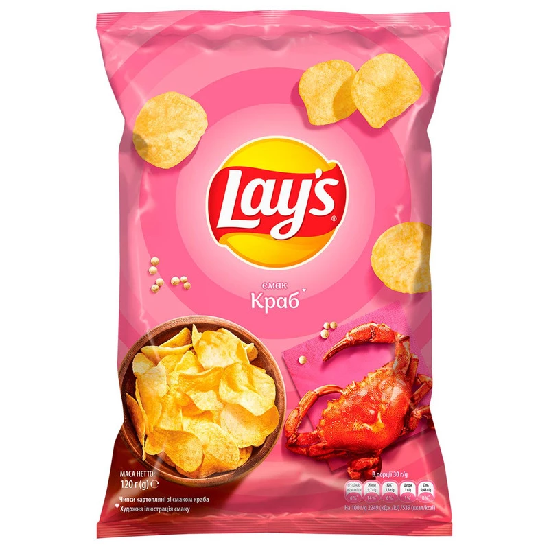 Чипси Lay's картопляні зі смаком крабу 120г