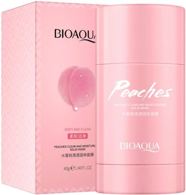 Маска-стік для очищення обличчя Bioaqua Peaches Clear And Moisturizing Solid Mask з персиком 40 г (NO.BQY33428)