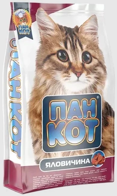 Сухий корм для котів 400г. Пан Кот Яловичина