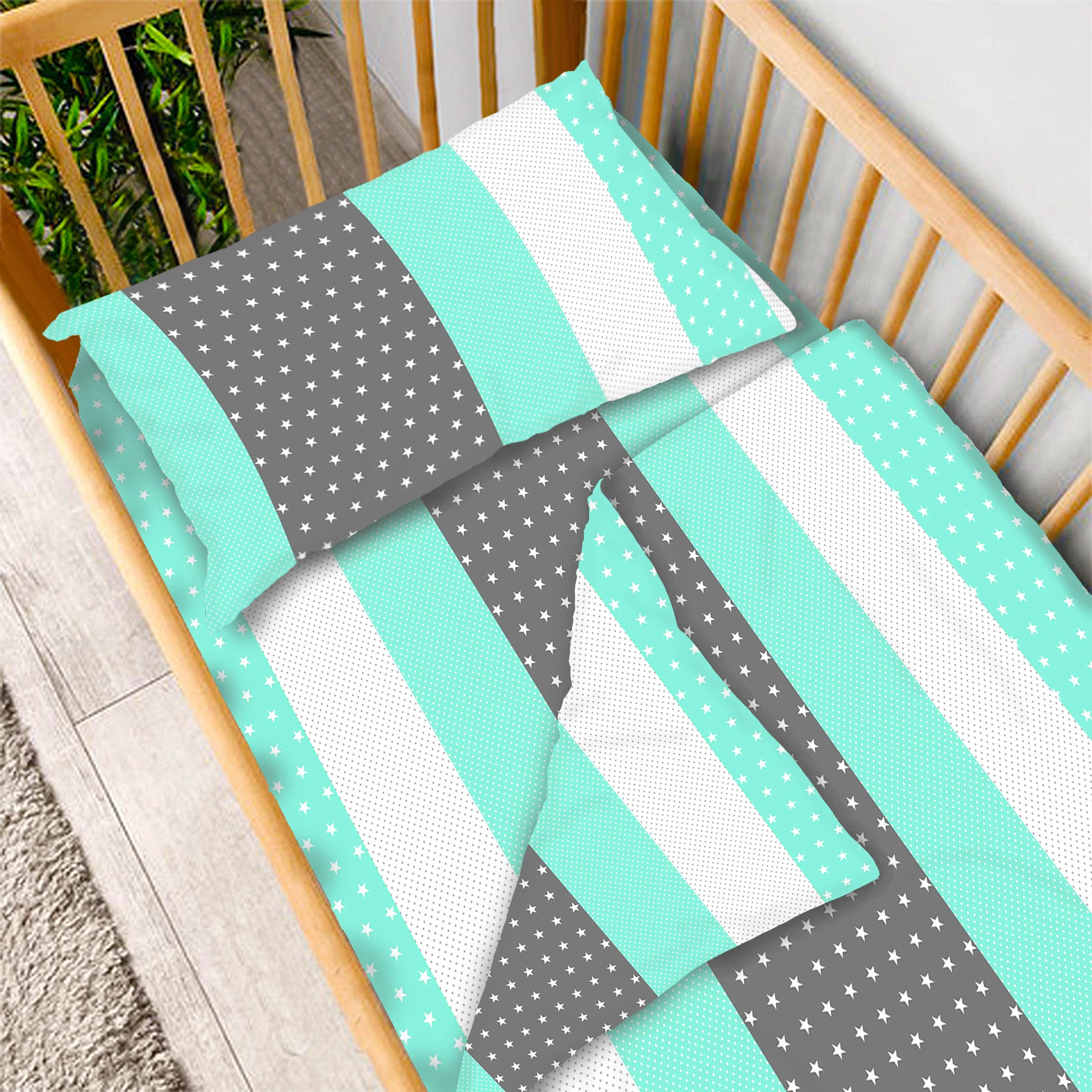 Постільна білизна Zastelli Star Dots Green Поплін 110х140