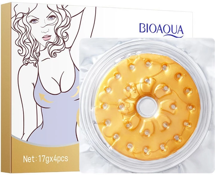 Гідрогелеві патчі Bioaqua Enhancement Breast Patch Golden Yellow для підтяжки та моделювання грудей 17 г х 4 шт (6975239993536)