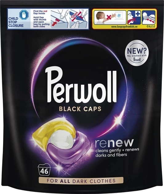 Капсули для прання темних та чорних речей Perwoll, 46 шт.