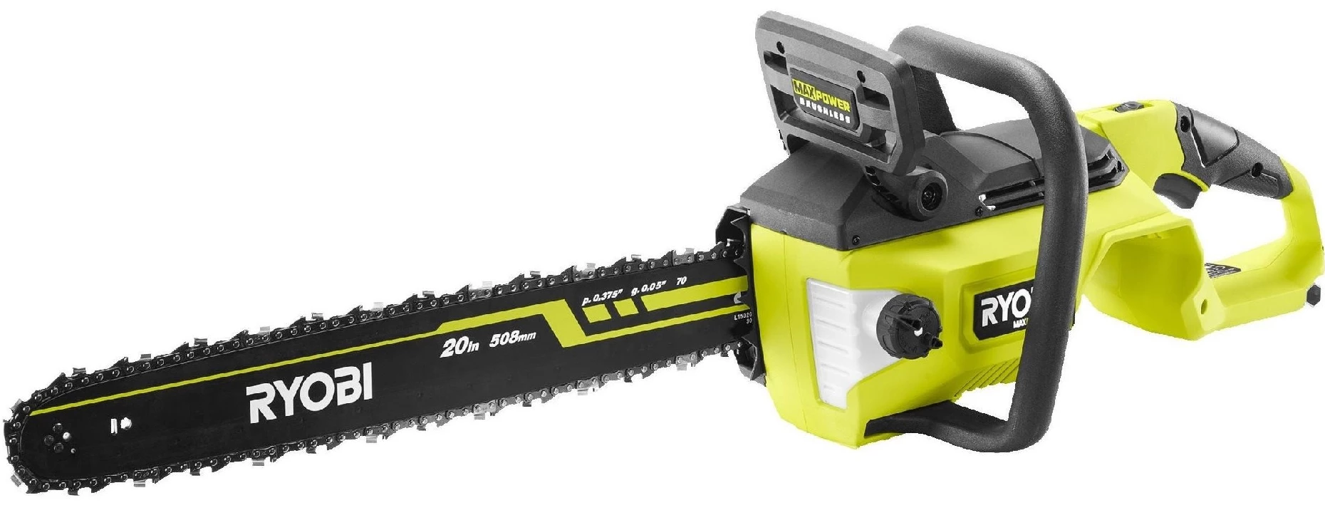 Пила ланцюгова акумуляторна Ryobi RY36CSX50A-0 36В Max Power без АКБ та ЗП, 50 см, 18.5 м/с, 5.3 кг