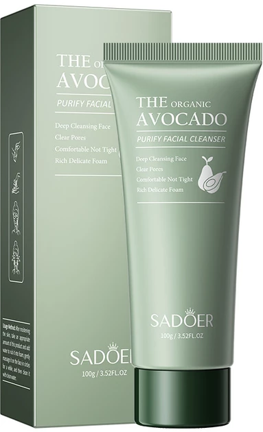 Пінка для обличчя Sadoer Organic Avocado Facial Cleanser з авокадо 100 г (NO.SD44890)