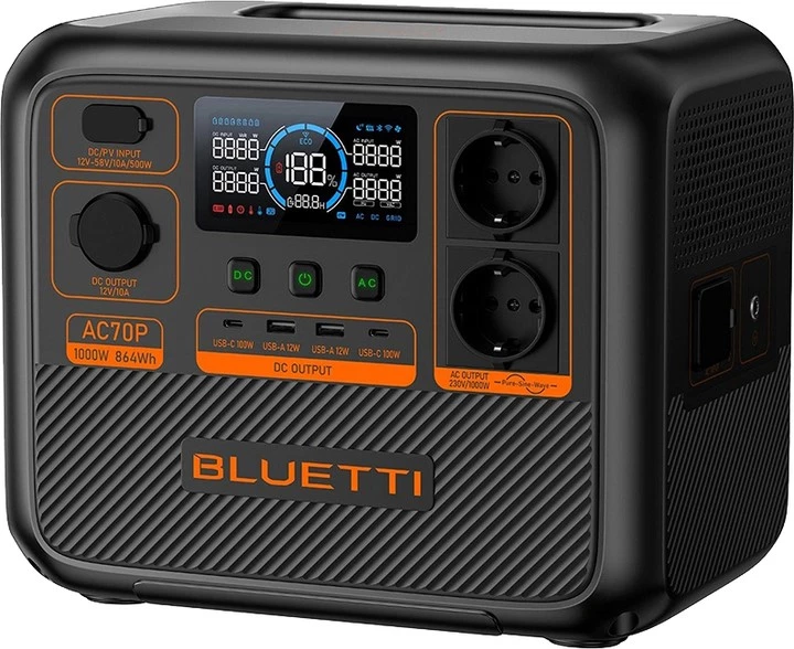 Зарядна станція Bluetti AC70P 864Wh 240000mAh 1000W (PB931378)