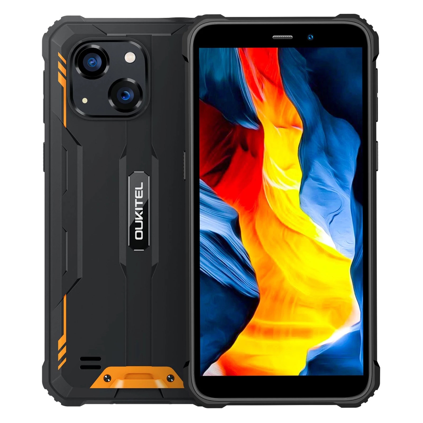 Смартфон Oukitel WP32 5.93" 1440x720 4/128GB Unisoc T606 6300mAh IP68 20/5Мп пластик/метал чорний/помаранчевий