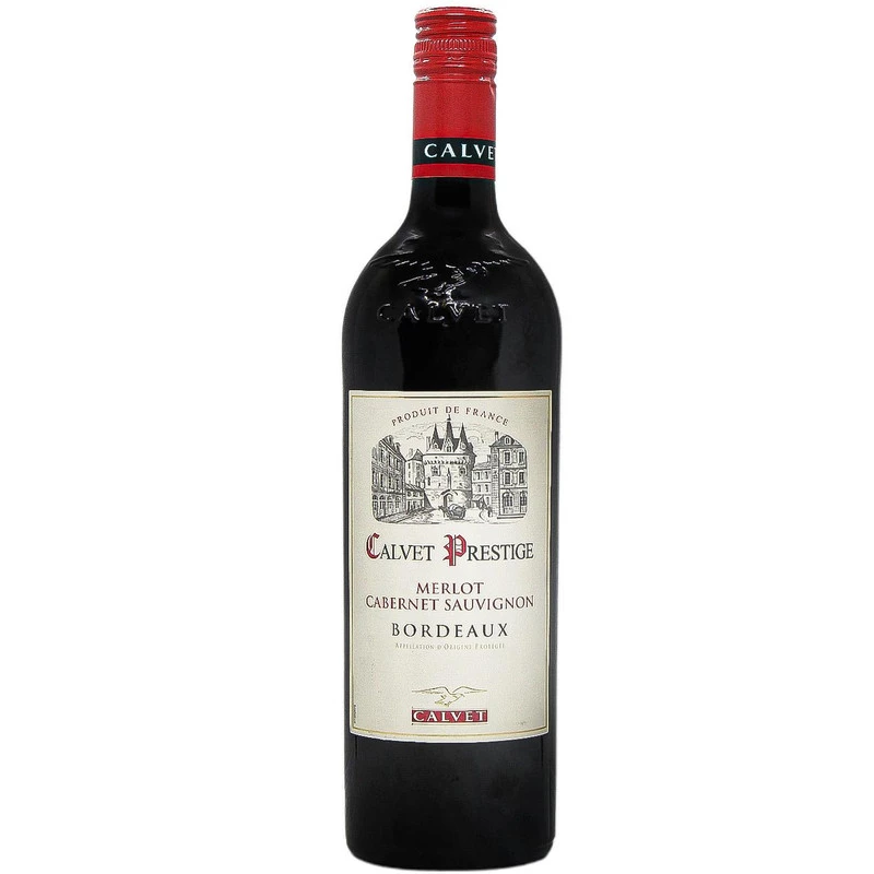 Вино Prestige de Calvet Merlot Cabernet червоне сухе, 12-14%, 0.75 л (3159560012934)