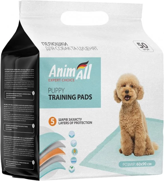 Пелюшки AnimAll для собак та цуценят 60х90см 50шт.