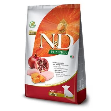 Корм сухий для цуценят дрібних порід Farmina N&D Pumpkin GF Chicken & Pomegranate Puppy Mini з куркою, гарбузом та гранатом, 2.5 кг (156342)