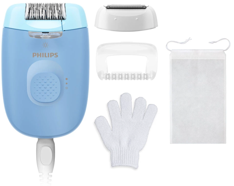 Епілятор Philips BRE247/00 серії 4000 з підсвіткою блакитний (8720689030922)