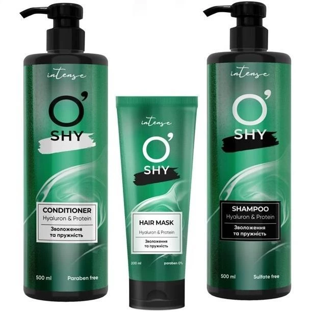 Подарунковий набір O'shy Intense Hyaluron & Protein Маска для волосся 200 мл + Шампунь 500 мл + Кондиціонер 500 мл (4802370056184)