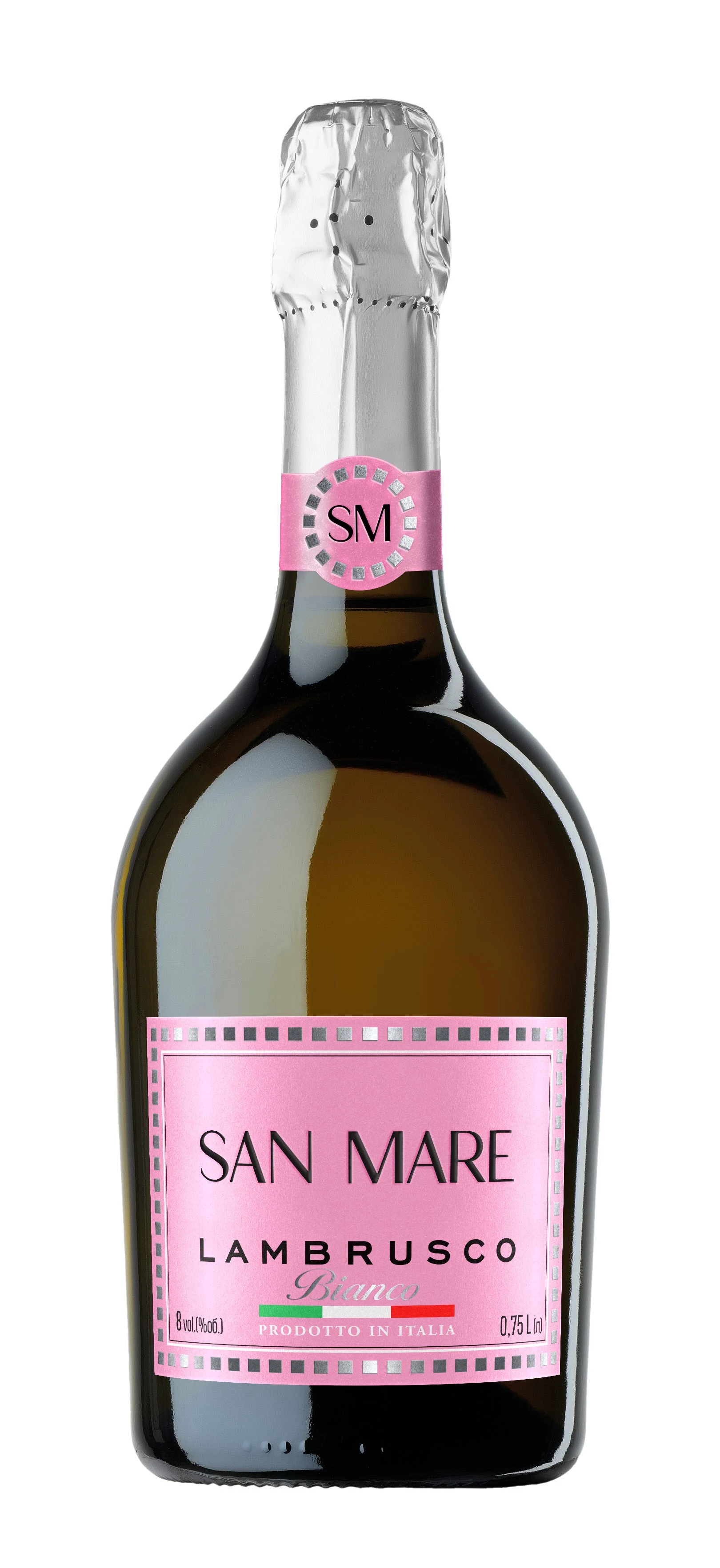 Вино ігристе San Mare Lambrusco dell'Emilia Bianco біле напівсолодке 8%, 0.75 л