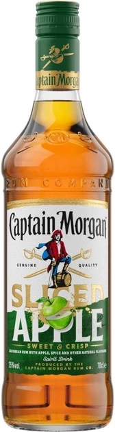 Алкогольний напій на основі Карибського рому Captain Morgan Sliced Apple 25%, 0.7 л