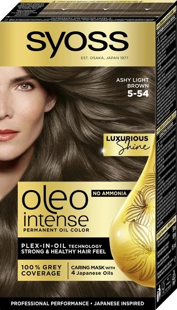 Стійка фарба для волосся без аміаку SYOSS Oleo Intense 5-54 Холодний Світло-Каштановий 115 мл