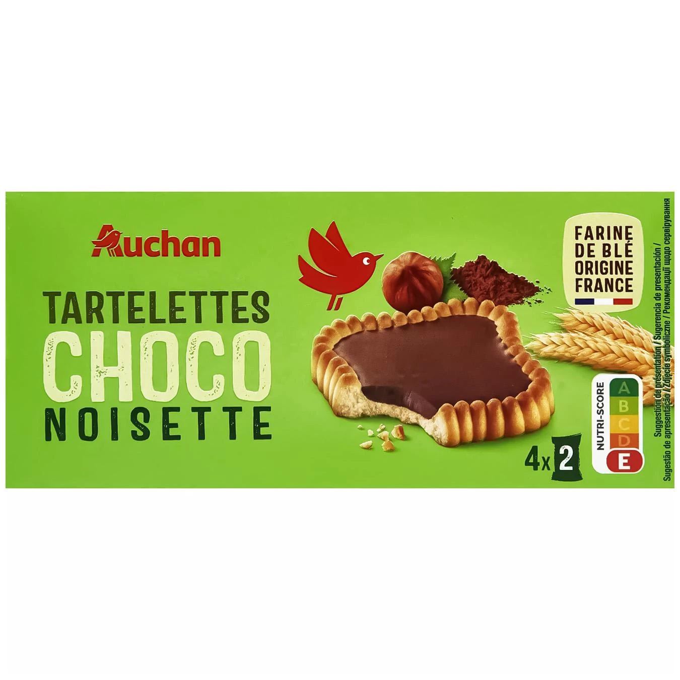 Тарталетки Auchan з фундуком та шоколадом 127г (3596710383900)