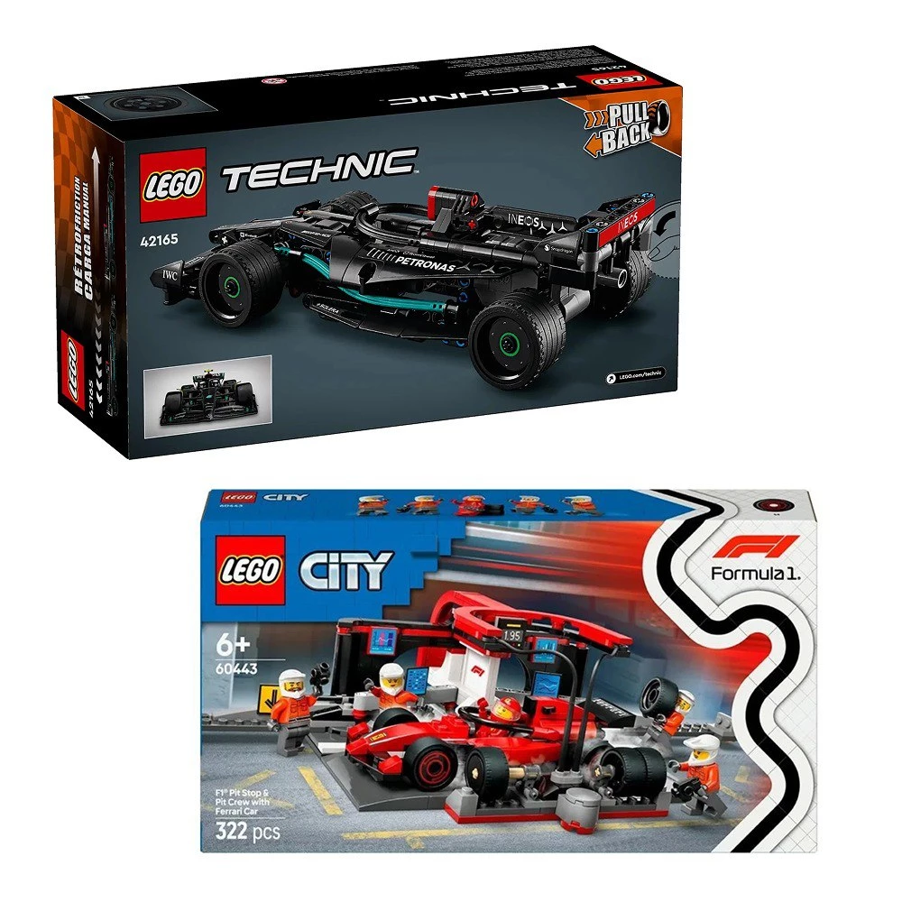 Набір LEGO для хлопчиків Mercedes AMG F1 + Ferrari Pit Stop