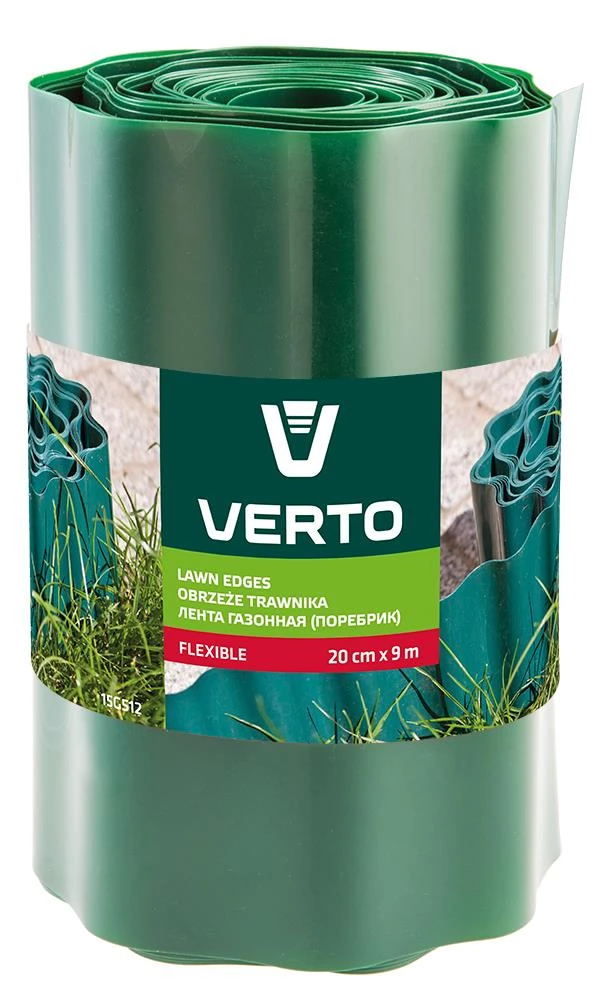Стрічка газонна Verto 20см x 9м, зелена