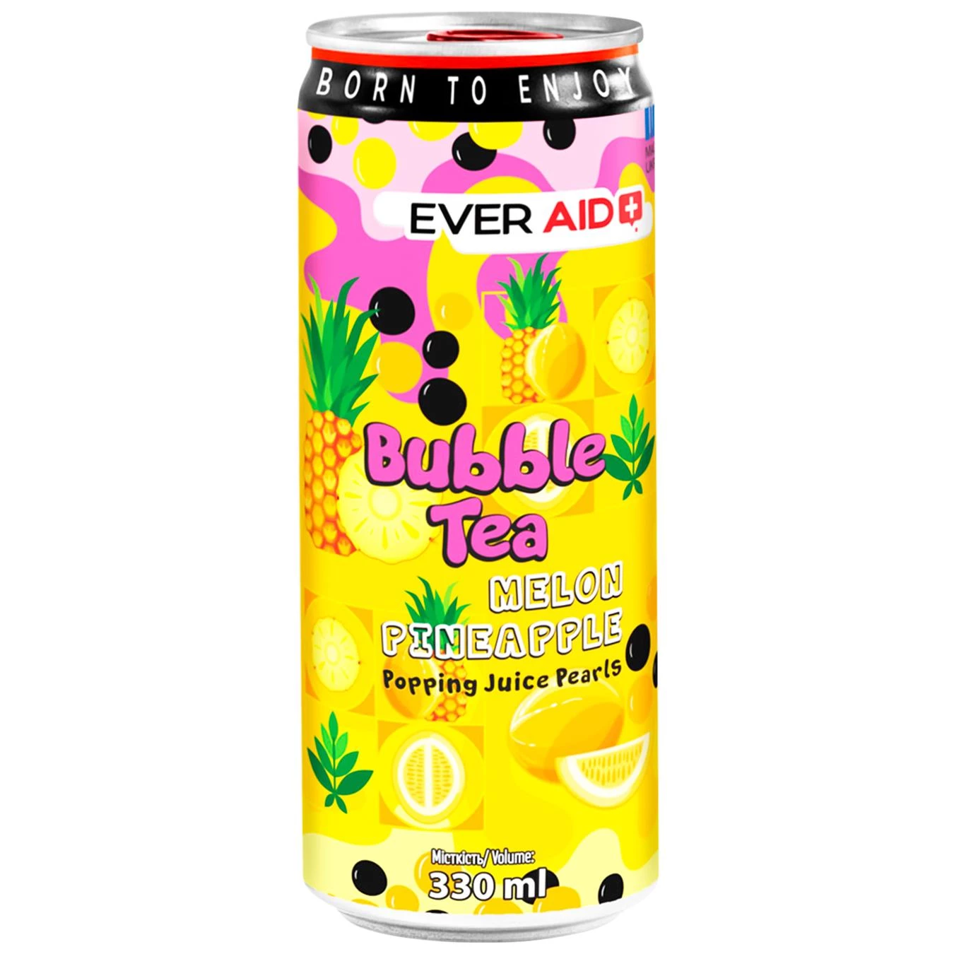 Напій газований Ever Aid Bubble Tea Диня ананас 0.33 л (4820183002600)