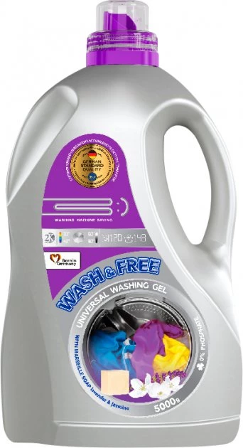 Гель для прання Wash&Free Універсал з марсельським милом Жасмин, 5 кг