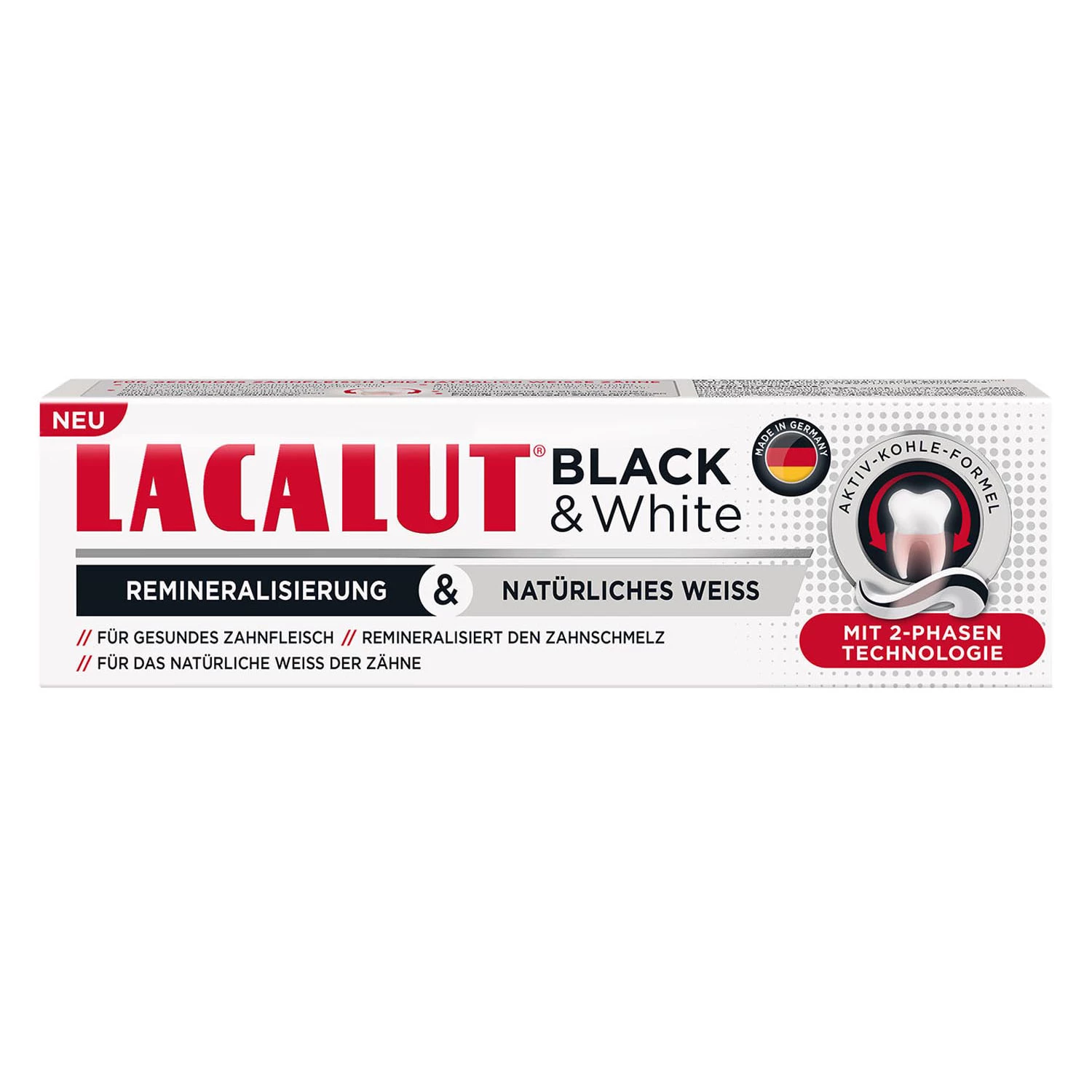Зубна паста Lacalut Black White, 75 мл (4016369546215)