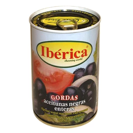 Маслини чорні Iberica з кісточкою 420 г (8436024290585)