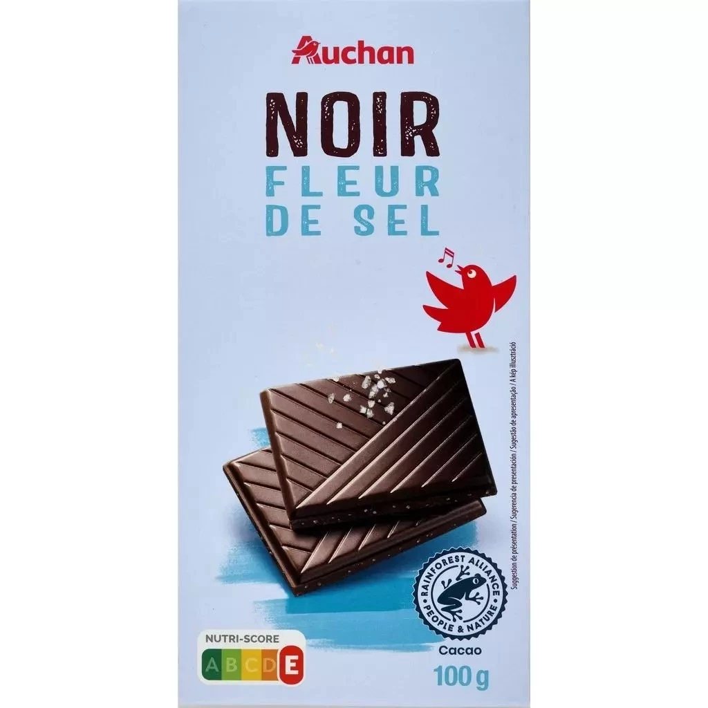 Шоколад чорний Auchan з морською сіллю 100 г (3245678046647)